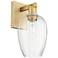 Preston 13.5" High Brushed Brass Wall Sconce With Flute Clear Shade