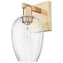 1_Preston 13.5" High Champagne Bronze Wall Sconce With Flute Clear Shade