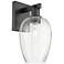 Preston 13.5" High Matte Black Wall Sconce With Flute Clear Shade