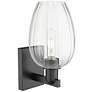2_Preston 13.5" High Matte Black Wall Sconce With Flute Clear Shade more views