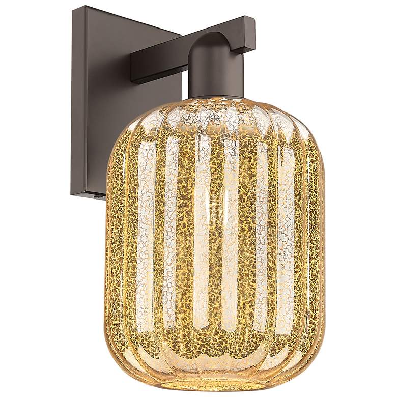 Image 1 Preston 13.5" High Oil Rubbed Bronze Wall Sconce With Mercury Jar Shade