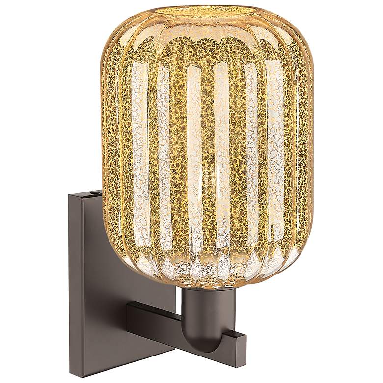 Image 2 Preston 13.5" High Oil Rubbed Bronze Wall Sconce With Mercury Jar Shade more views