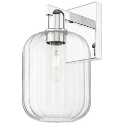 Preston 13.5" High Polished Chrome Wall Sconce With Clear Jar Shade