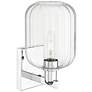 2_Preston 13.5" High Polished Chrome Wall Sconce With Clear Jar Shade more views