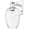 Preston 13.5" High Polished Chrome Wall Sconce With Flute Clear Shade