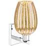 2_Preston 13.5" High Polished Chrome Wall Sconce With Mercury Flute Shade more views