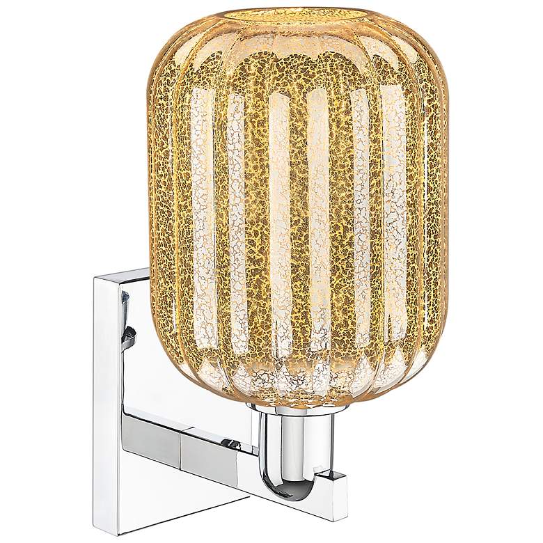 Image 2 Preston 13.5" High Polished Chrome Wall Sconce With Mercury Jar Shade more views