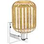 2_Preston 13.5" High Polished Chrome Wall Sconce With Mercury Jar Shade more views