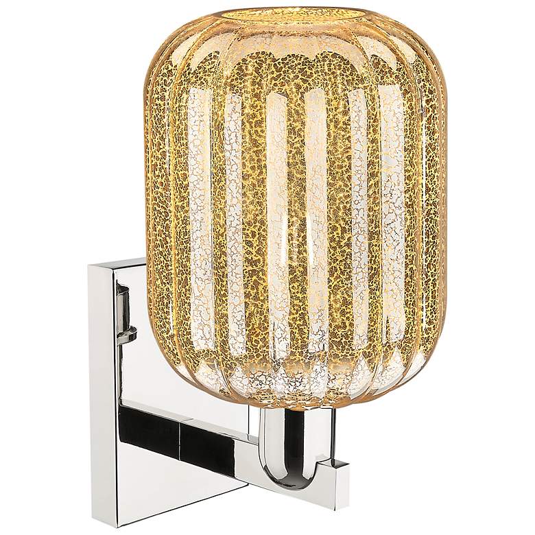 Image 2 Preston 13.5" High Polished Nickel Wall Sconce With Mercury Jar Shade more views