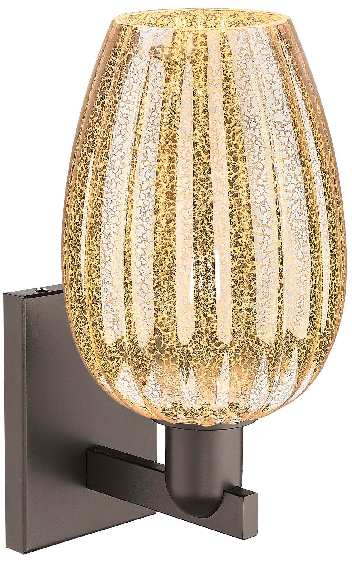 Image 2 Preston 13.5"H Oil Rubbed Bronze Wall Sconce With Mercury Flute Shade more views