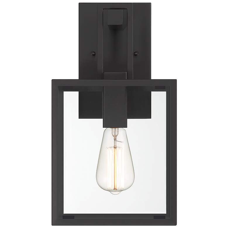 Image 1 Preston 14.75 in. 1-Light Matte Black Modern Outdoor Wall Lantern