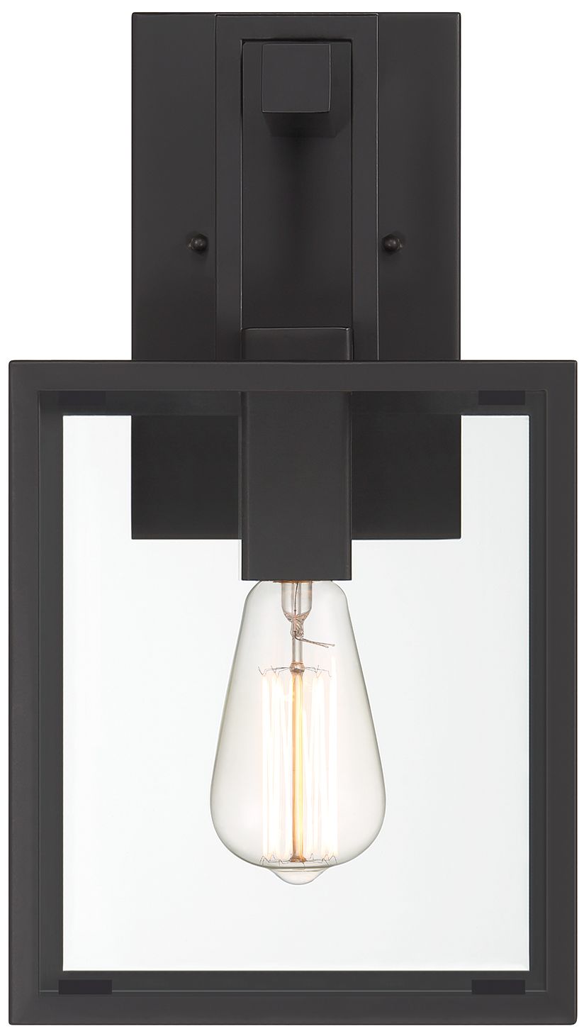 Image 7 Preston 14.75 in. 1-Light Matte Black Modern Outdoor Wall Lantern more views