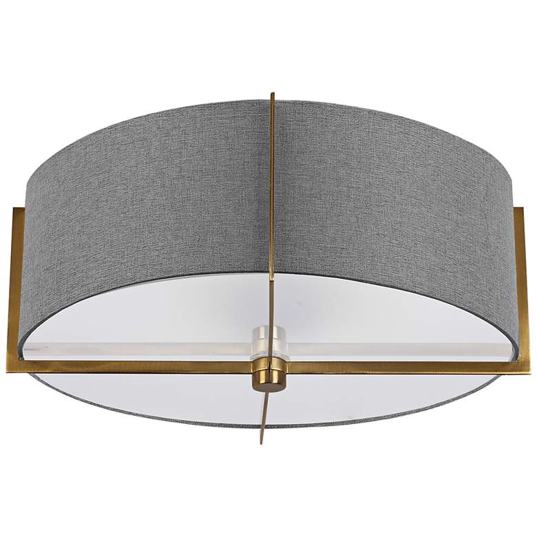 Image 1 Preston 15 inch Wide 3 Light Aged Brass Semi-Flush Mount