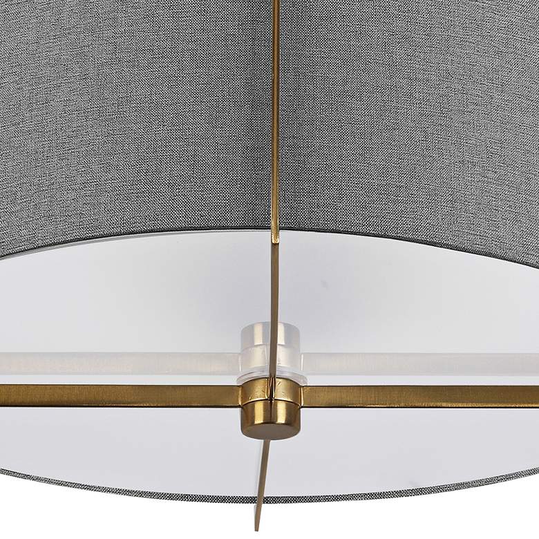 Image 3 Preston 15" Wide 3 Light Aged Brass Semi-Flush Mount more views