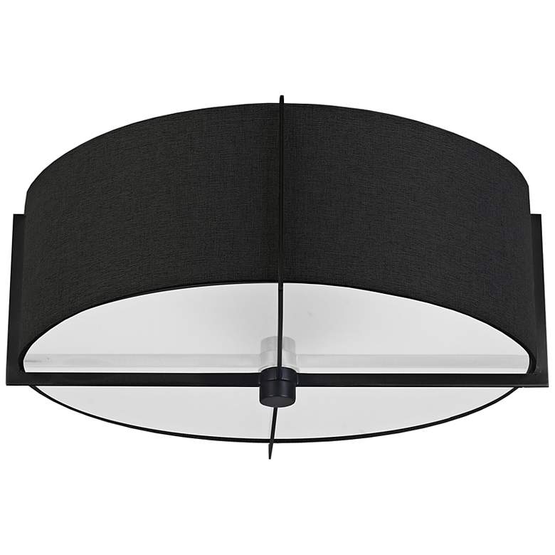 Image 1 Preston 15" Wide 3 Light Matte Black Semi-Flush Mount