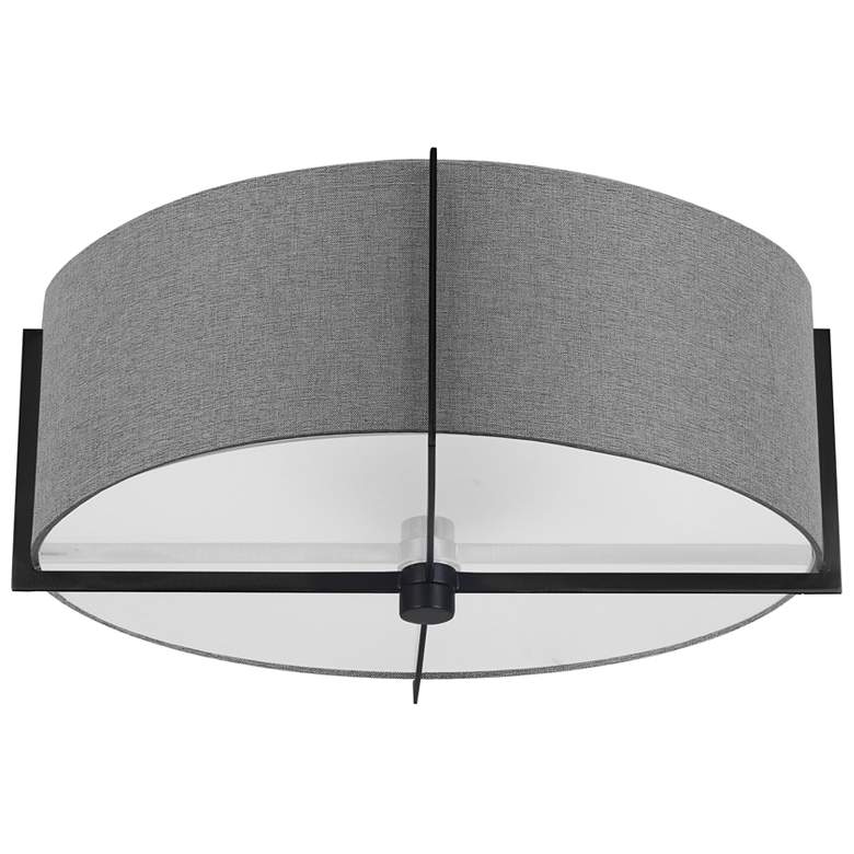 Image 1 Preston 15" Wide 3 Light Matte Black Semi-Flush Mount