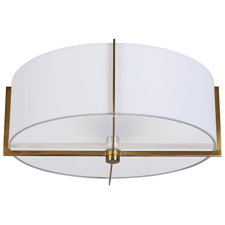 Image 1 Preston 15" Wide Aged Brass Drum Ceiling Light