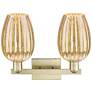 2_Preston 16"W 2 Light Antique Brass Bath Light With Mercury Flute Shade more views
