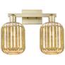 1_Preston 16"W 2 Light Antique Brass Bath Light With Mercury Jar Shade