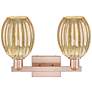 2_Preston 16"W 2 Light Antique Copper Bath Light With Bell Mercury Shade more views