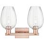 2_Preston 16"W 2 Light Antique Copper Bath Light With Clear Flute Shade more views