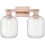 1_Preston 16"W 2 Light Antique Copper Bath Light With Clear Jar Shade