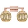 1_Preston 16"W 2 Light Antique Copper Bath Light With Mercury Globe Shade