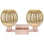 2_Preston 16"W 2 Light Antique Copper Bath Light With Mercury Globe Shade more views