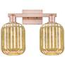 1_Preston 16"W 2 Light Antique Copper Bath Light With Mercury Jar Shade