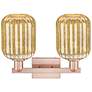 2_Preston 16"W 2 Light Antique Copper Bath Light With Mercury Jar Shade more views