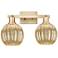 Preston 16"W 2 Light Champagne Bath Light With Mercury Globe Shade
