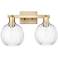 Preston 16"W 2 Light Champagne Bronze Bath Light With Clear Globe Shade