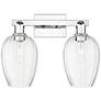 1_Preston 16"W 2 Light Chrome Bath Vanity Light With Flute Clear Shade