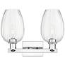 2_Preston 16"W 2 Light Chrome Bath Vanity Light With Flute Clear Shade more views