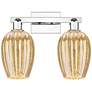 1_Preston 16"W 2 Light Chrome Bath Vanity Light With Flute Mercury Shade