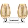 2_Preston 16"W 2 Light Chrome Bath Vanity Light With Flute Mercury Shade more views