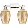 1_Preston 16"W 2 Light Nickel Bath Vanity Light With Flute Mercury Shade