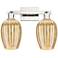 Preston 16"W 2 Light Nickel Bath Vanity Light With Flute Mercury Shade