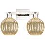 1_Preston 16"W 2 Light Nickel Bath Vanity Light With Globe Mercury Shade