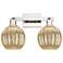 Preston 16"W 2 Light Nickel Bath Vanity Light With Globe Mercury Shade