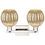 2_Preston 16"W 2 Light Nickel Bath Vanity Light With Globe Mercury Shade more views