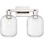 1_Preston 16"W 2 Light Nickel Bath Vanity Light With Jar Clear Shade
