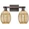 Preston 16"W 2 Light Oil Rubbed Bronze Bath Light w/ Bell Mercury Shade