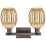 2_Preston 16"W 2 Light Oil Rubbed Bronze Bath Light w/ Bell Mercury Shade more views