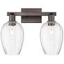 1_Preston 16"W 2 Light Oil Rubbed Bronze Bath Light w/ Flute Clear Shade