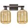 Preston 16"W 2 Light Oil Rubbed Bronze Bath Light w/ Mercury Jar Shade