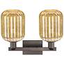 2_Preston 16"W 2 Light Oil Rubbed Bronze Bath Light w/ Mercury Jar Shade more views