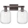 1_Preston 16"W 2 Light Oil Rubbed Bronze Bath Light With Clear Jar Shade