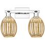 1_Preston 16"W 2 Light Polished Chrome Bath Light With Bell Mercury Shade