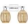 Preston 16"W 2 Light Polished Chrome Bath Light With Bell Mercury Shade